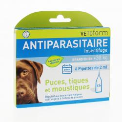 VETOFORM Insectifuge/Antiparasitaire grand chien pipettes 6x2ml