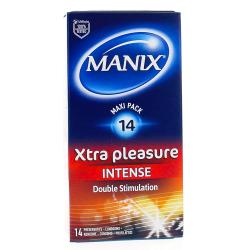 MANIX Xtra Pleasure Plaisir Intense Double Stimulation x14 préservatifs