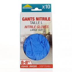 ROZENBAL Gants nitrile usage unique boîte de 10 taille l