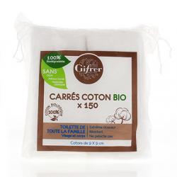 GIFRER Carrés coton bio 9 x 9 cm paquet 150