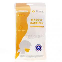 JSE MEDICAL Masque barrière UNS1 tissu doux lavable 20 fois ultra filtrant blanc paquet 6 masques enfant 11-16 ans