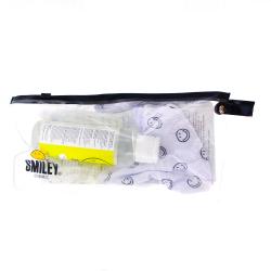 SMILEY Originals Trousse enfant avec masque tissu et gel hydroalcoolique smiley blanc