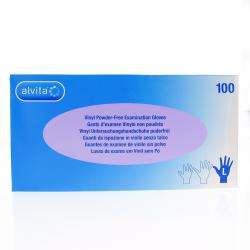 ALVITA gants d'examen Vinyle non poudrés boîte de 100 taille m