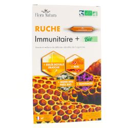 FLORA NATURA Immunitaire + Bio Gelée royale fraîche, miel, reine des près et échinacée 10 ampoules de 10ml