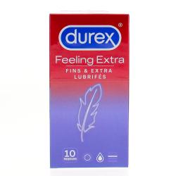 DUREX Feeling Extra - Fins Et Extra Lubrifiés - 10 Préservatifs