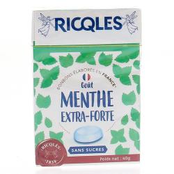 RICQLES Bonbons à la menthe extra-forte sans sucres boîte 40g