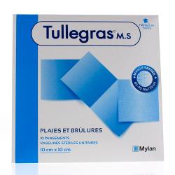 Tulle Gras M.S Plaies et brûlures boite de 10 de 10cm x 10cm