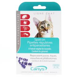 CANYS Pipettes répulsives antiparasitaires chats x3