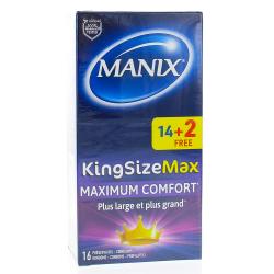 MANIX King size max - Préservatifs maximum confort 14 préservatifs + 2 offerts