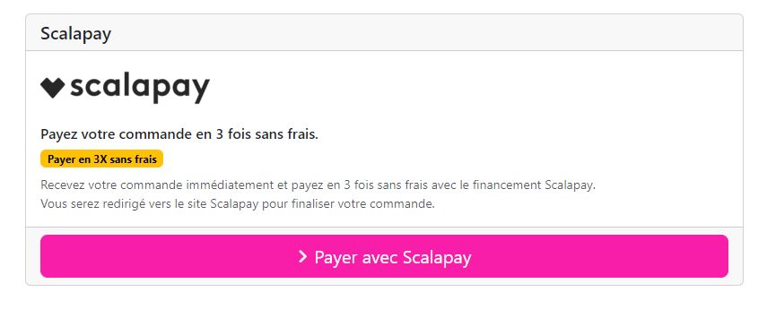 sélection du moyen de paiement 